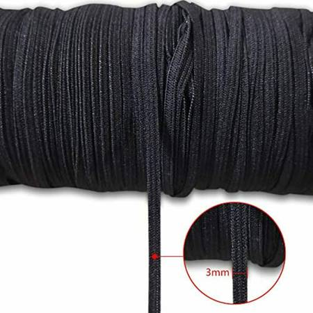 NEW Black Elastic Cords 3mm 120 yards Roll