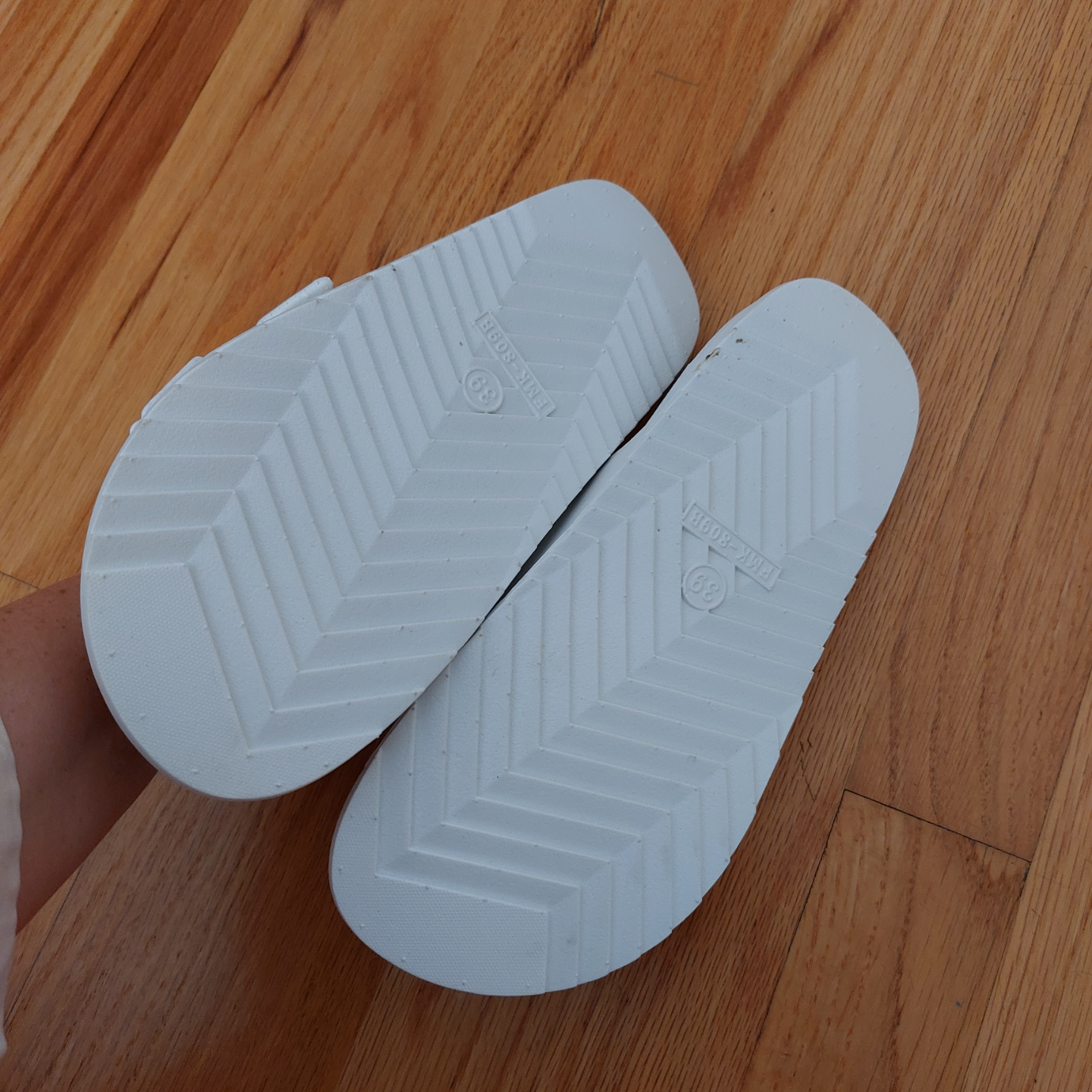 White Double Buckle Sandals - Size 7 - photo 2