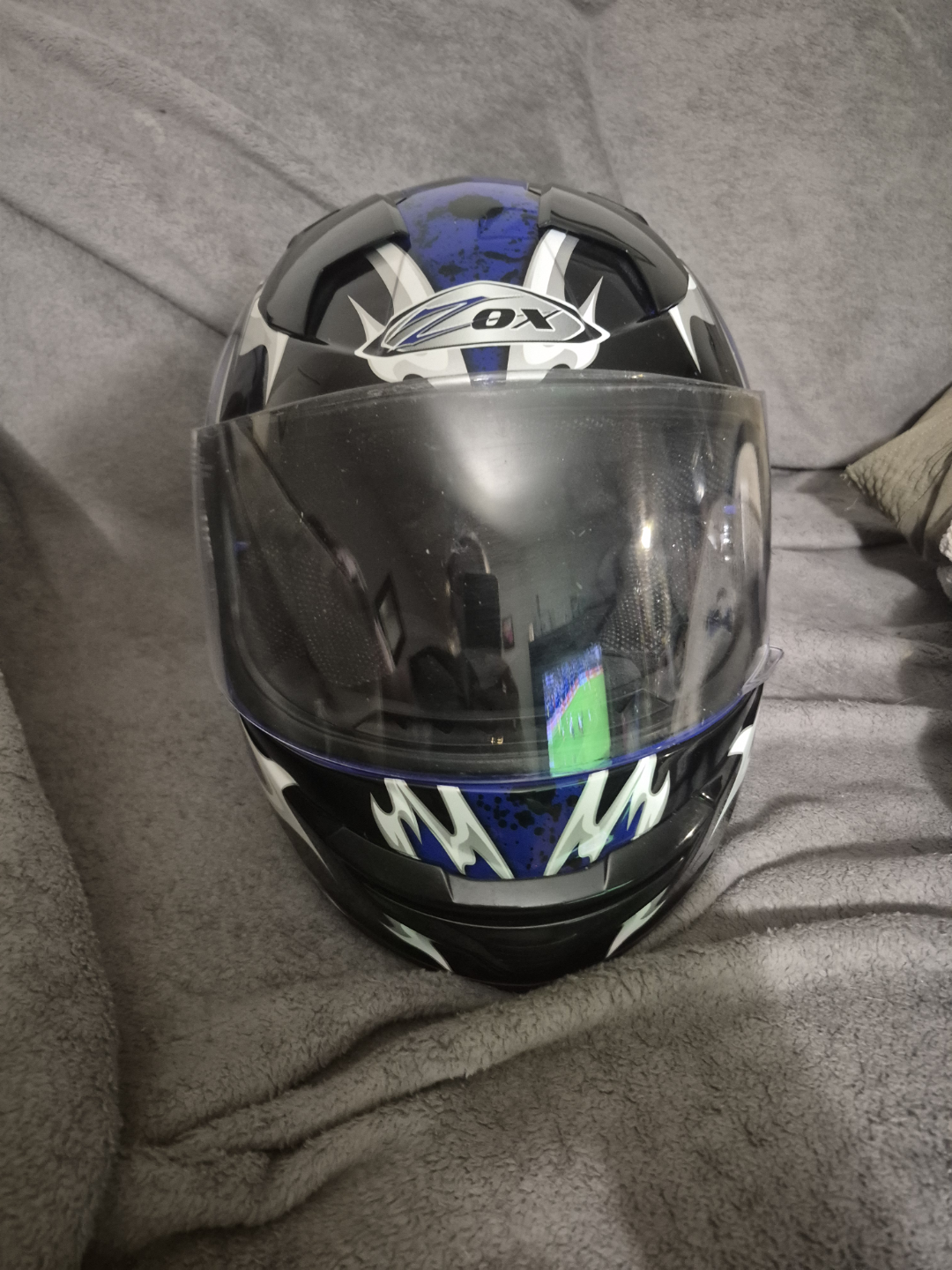 Zox Motorcycle Helmet - Blue and Grey Graphic - photo 4