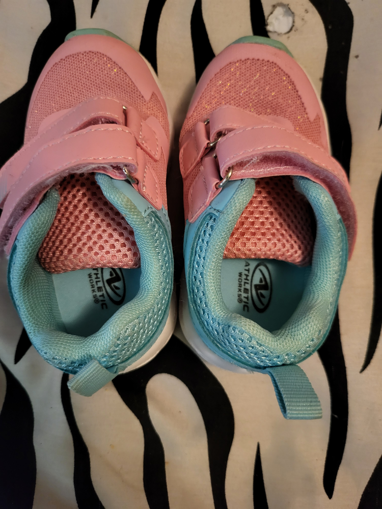 Athletic Works Girls Pink and Teal Toddler Sneakers