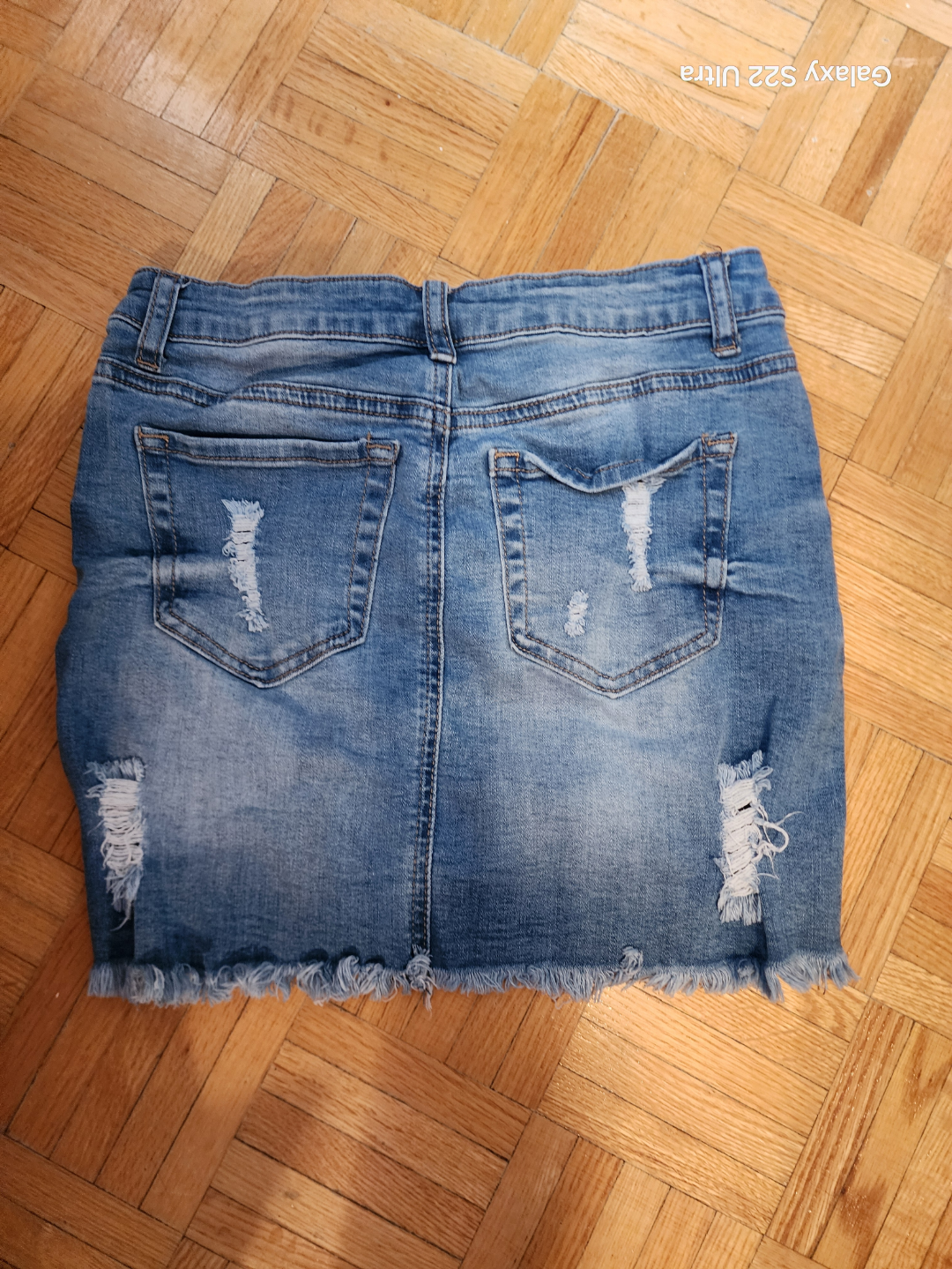 Distressed Denim Mini Skirt - photo 2