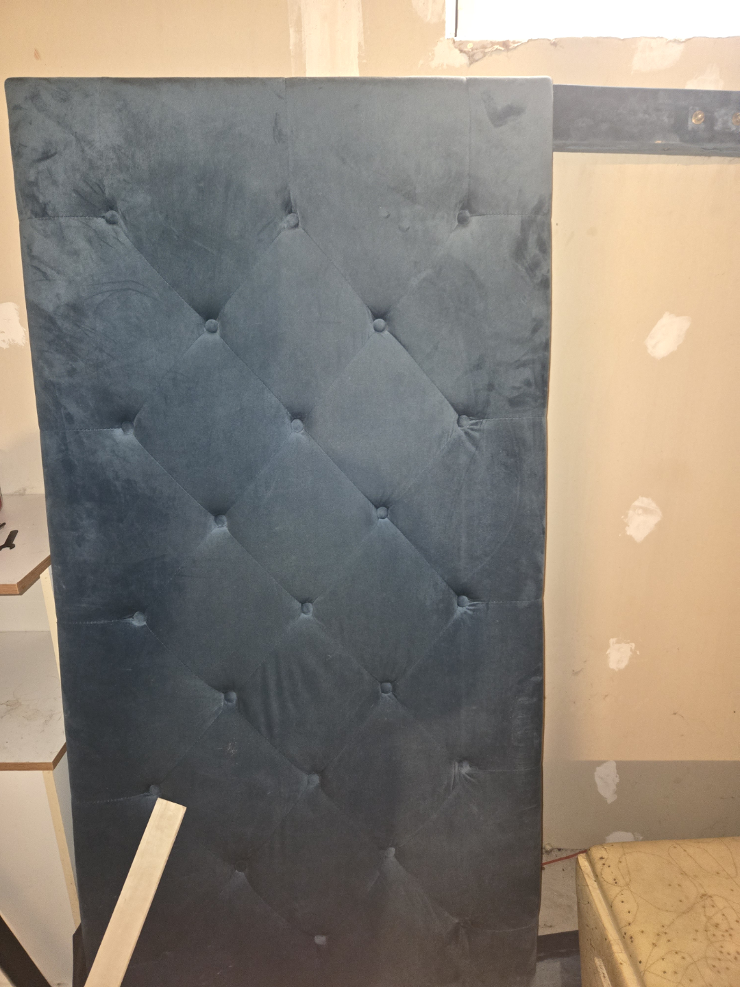 Teal Velvet Upholstered Headboard and Side Rails Queen