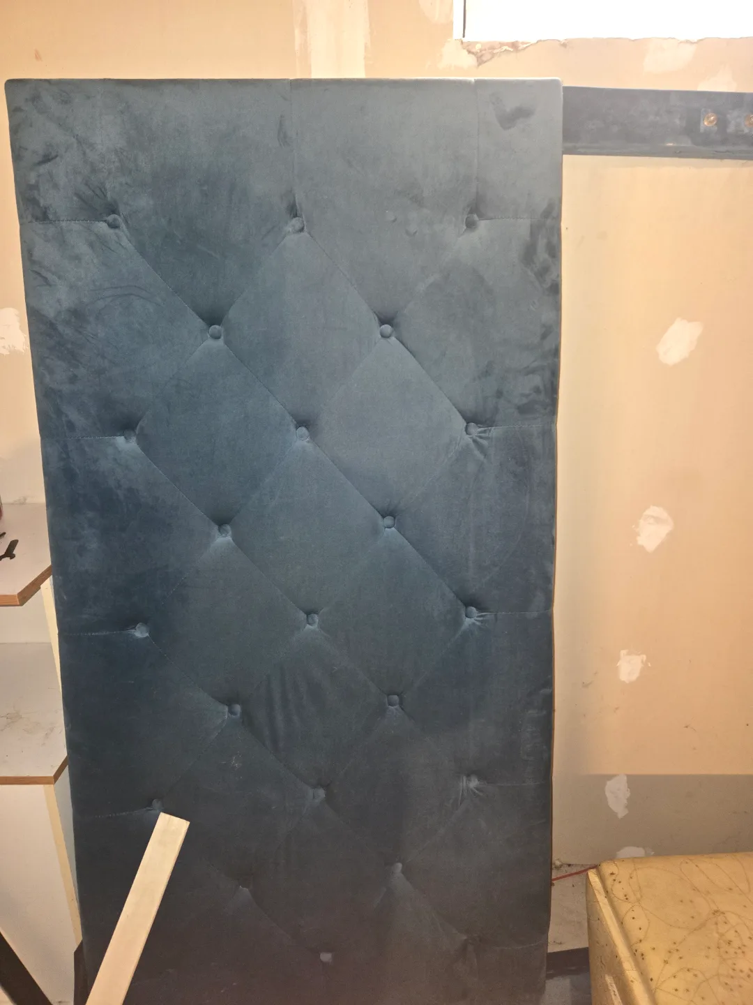 Teal Velvet Upholstered Headboard and Side Rails Queen thumbnail