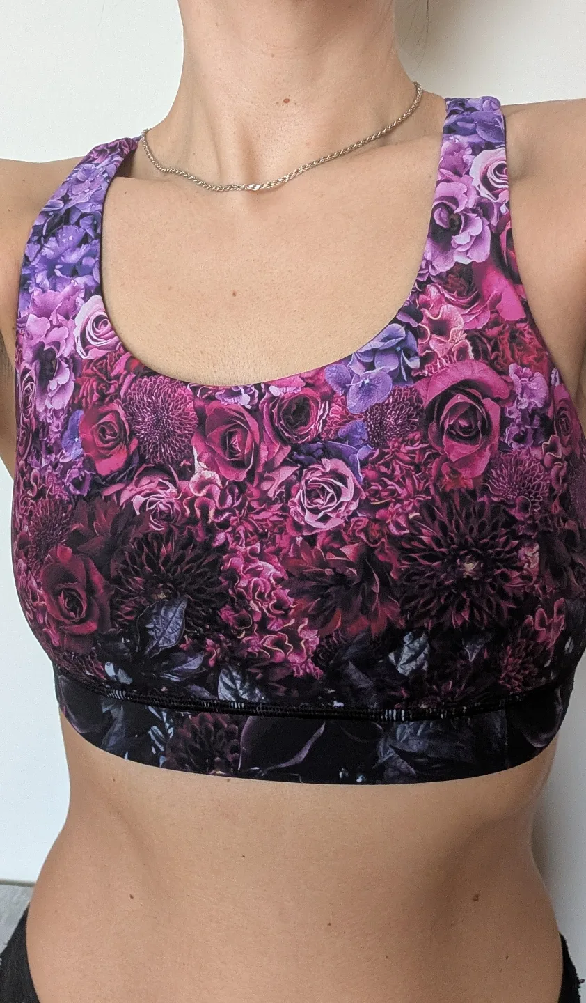 New Gorgeous Purple Floral Sports Bra 💜 image indicator(2)