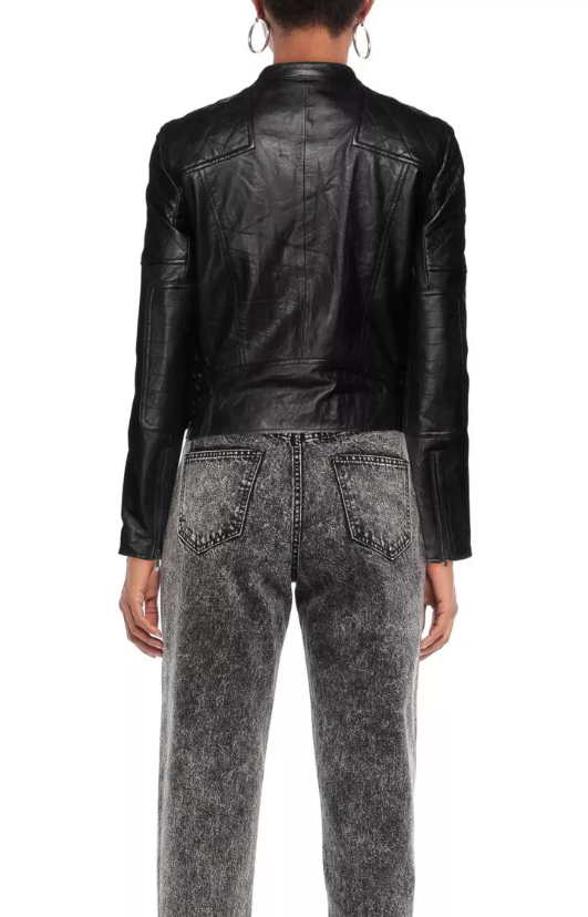 Muubaa Women's Black Leather Jacket Size XS - photo 4