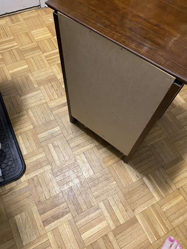 Dark Brown Wooden Nightstand with Drawer and Shelf - photo 2