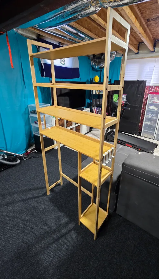 SONGMICS Over Toilet Bathroom Storage Rack - Natural Beige image indicator(7)