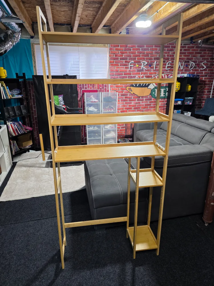 SONGMICS Over Toilet Bathroom Storage Rack - Natural Beige image indicator(8)