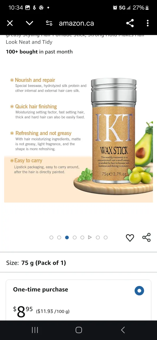 TKT Hair Wax Stick, Wax Stick for Hair Non-greasy Styling Hair image indicator(4)