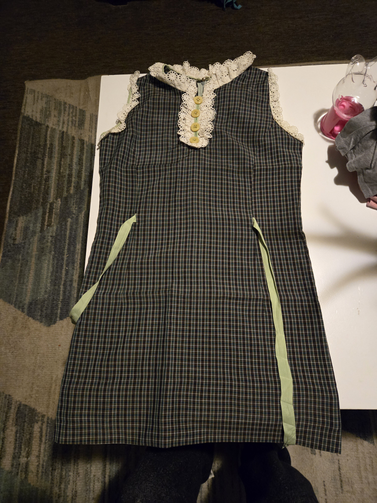 Vintage Sleeveless Plaid Mini Dress