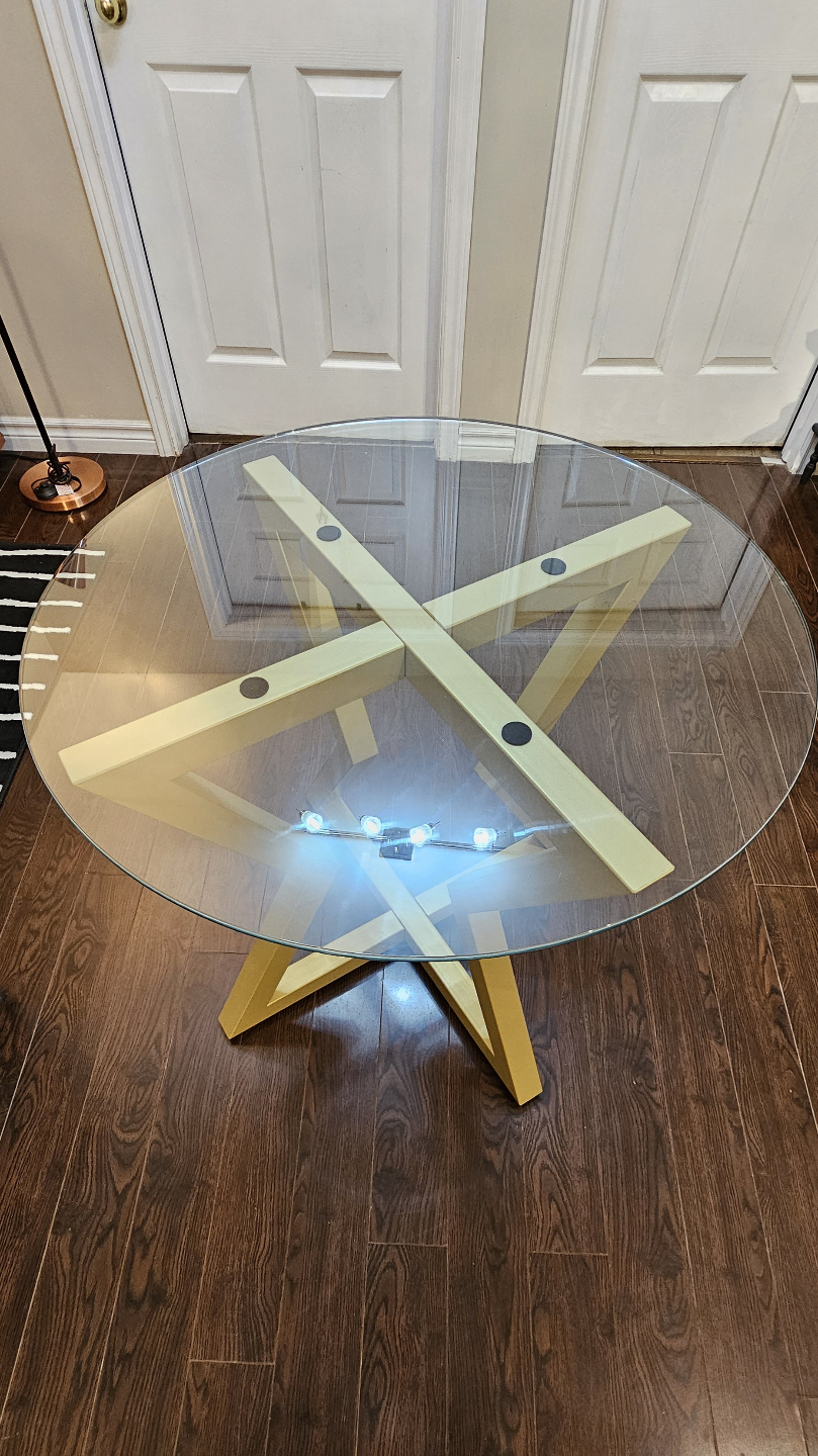 Gold Glass Dinning/Coffee Table - photo 4