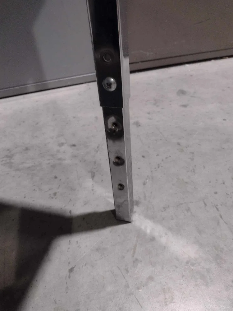 Modern light wood desk with adjustable chrome legs - 4 Av. image indicator(2)