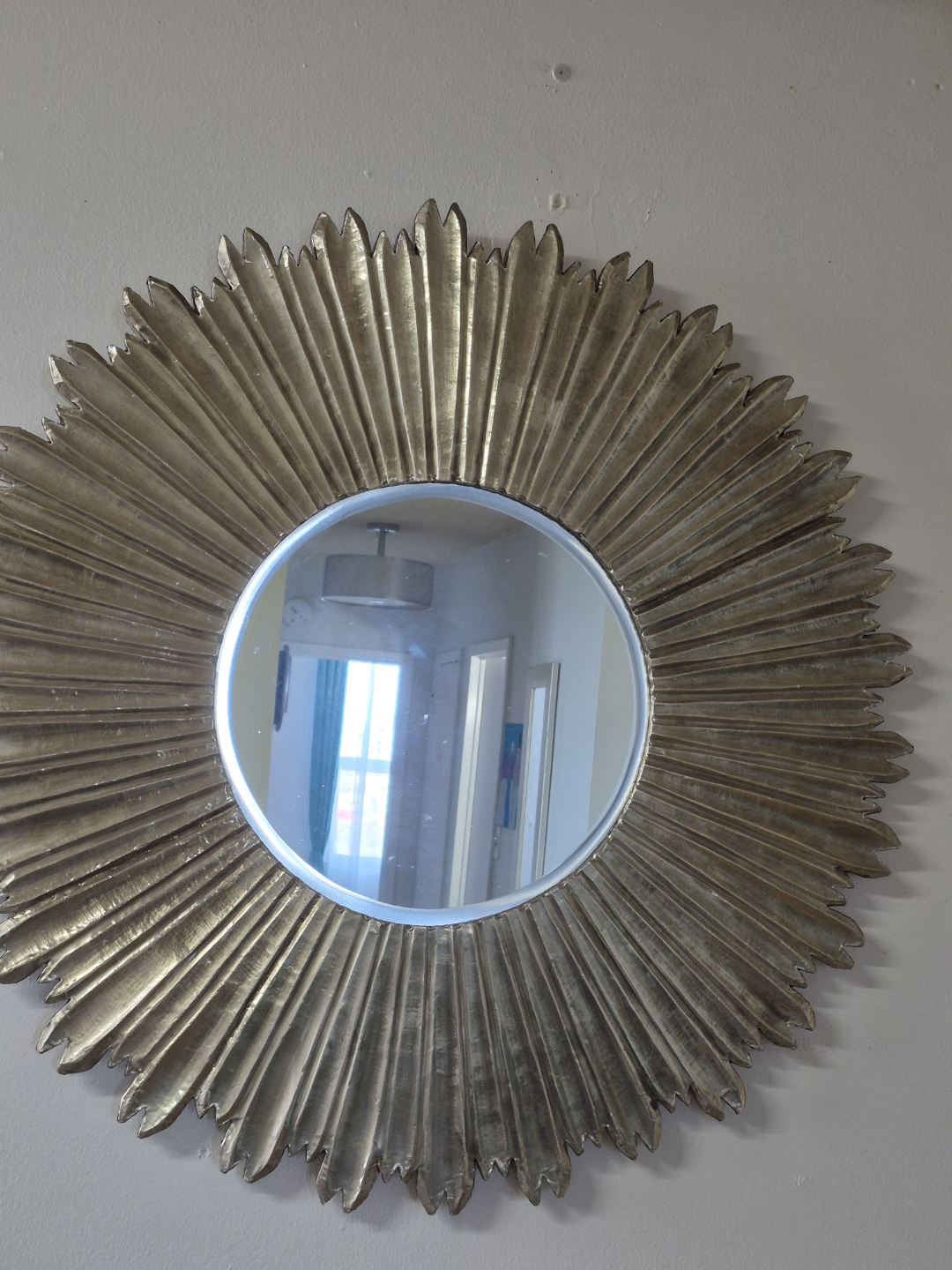 Sunburst Mirror - Gold Metal Wall Decor
