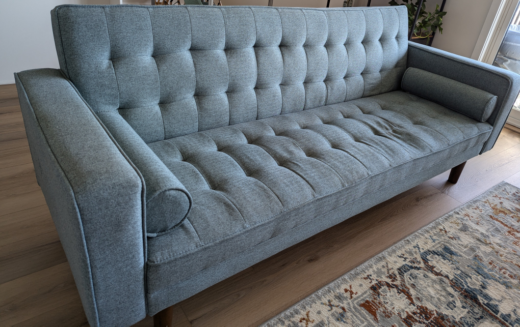 Futon Sofa Bed - Teal/Grey - photo 2
