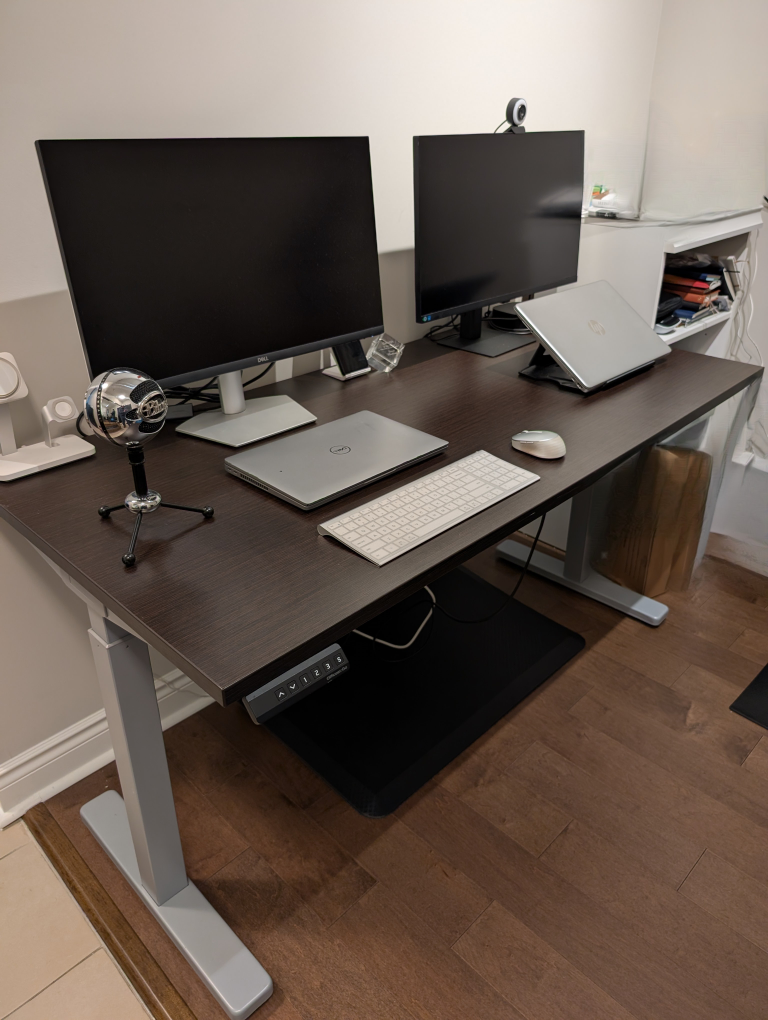 Walnut Top Electric Standing Desk - Height Adjustable - photo 3