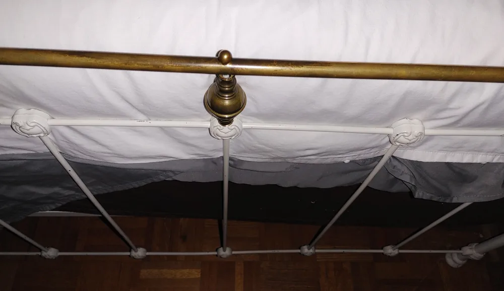 Antique Farmhouse Brass & Wrought Iron Double Bed Frame image indicator(5)