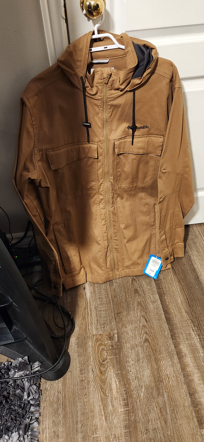 Men's Columbia Hammerpass Hooded Jacket - Size Large - Tan
