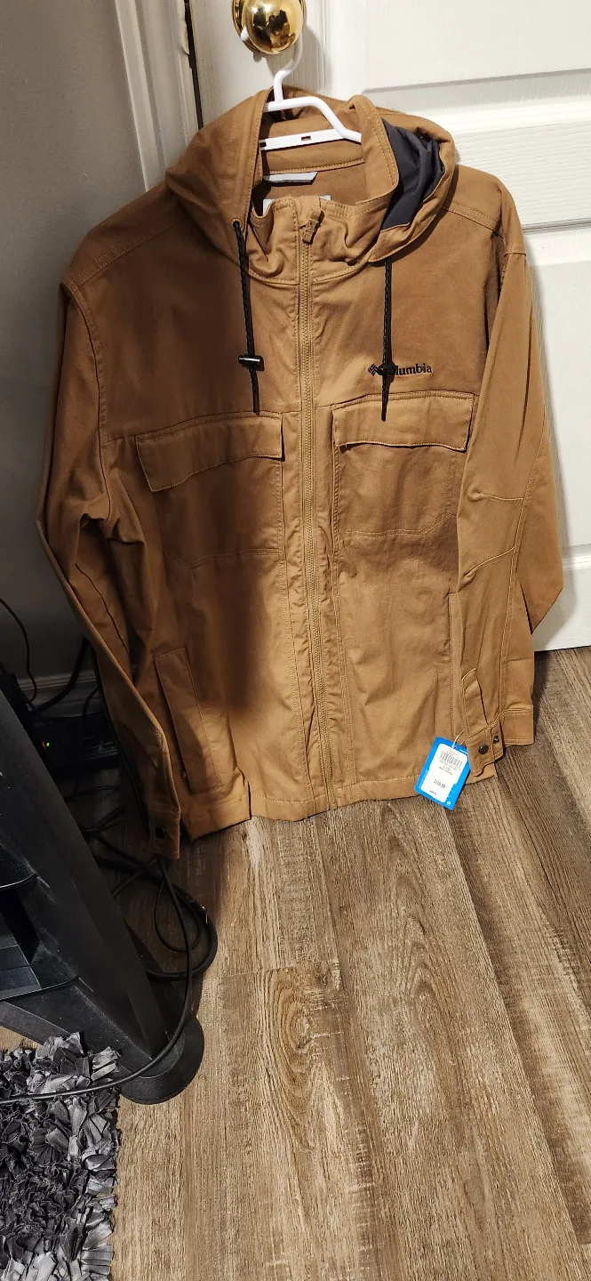 Men's Columbia Hammerpass Hooded Jacket - Size Large - Tan thumbnail