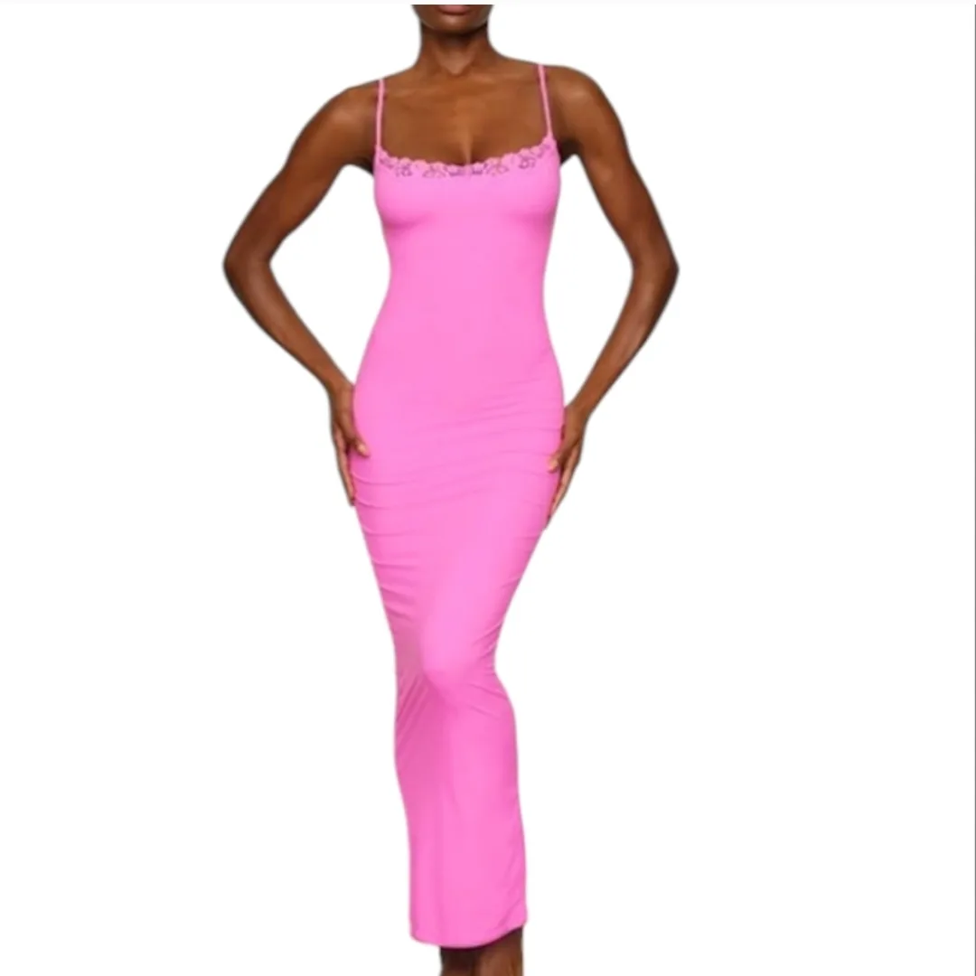 SKIMS Fits Everybody Lace Long Dress thumbnail