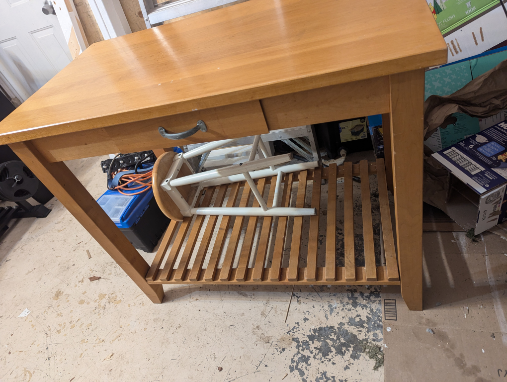 Solid Wood Mobile Kitchen Island / Counter height table - photo 2