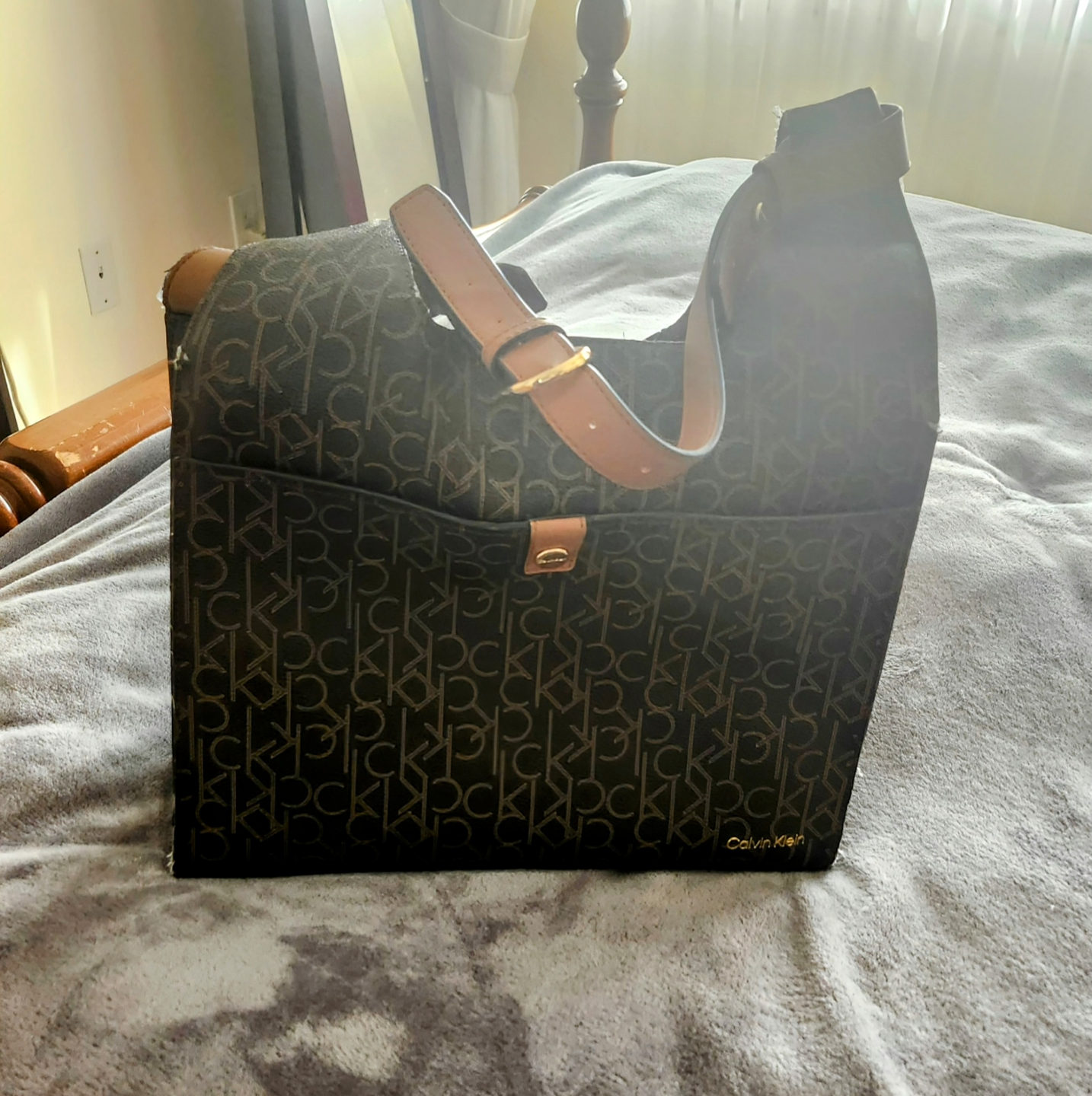 Calvin Klein Black Monogram Shoulder Bag