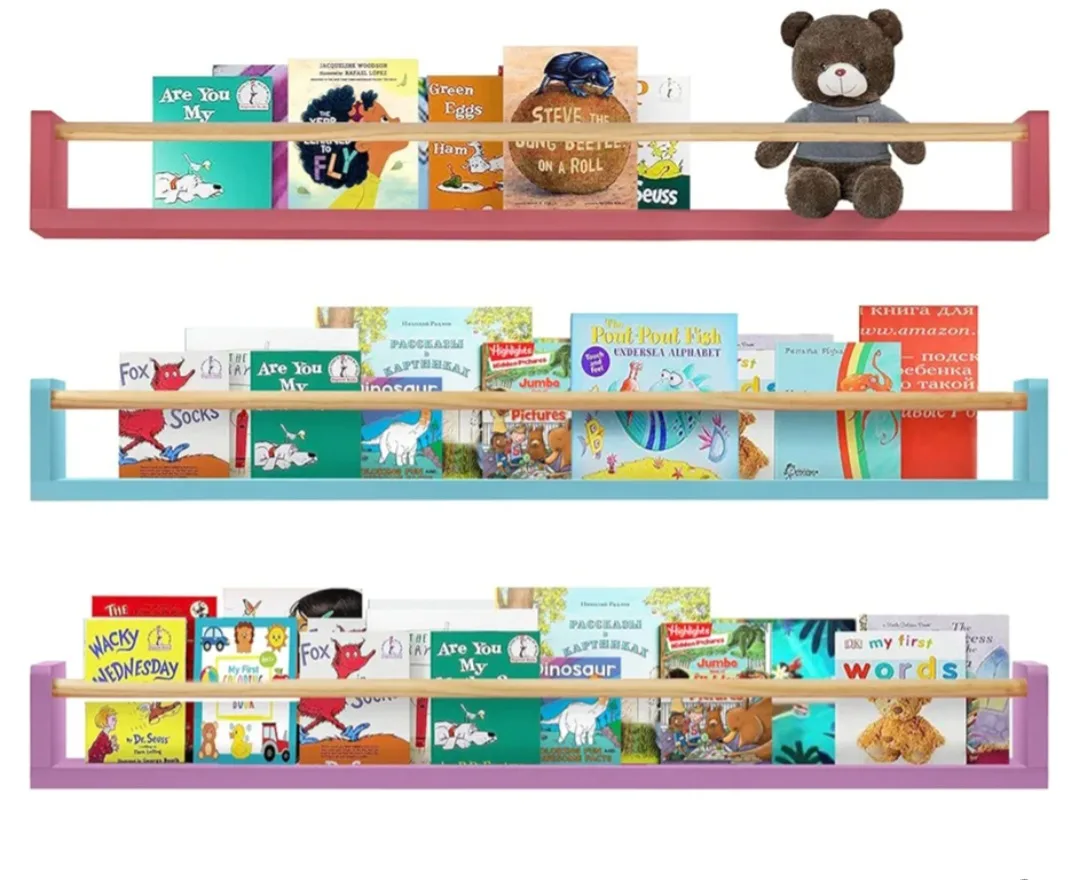 Set of 3 Nursery Pastel Kids' Wall Shelves thumbnail