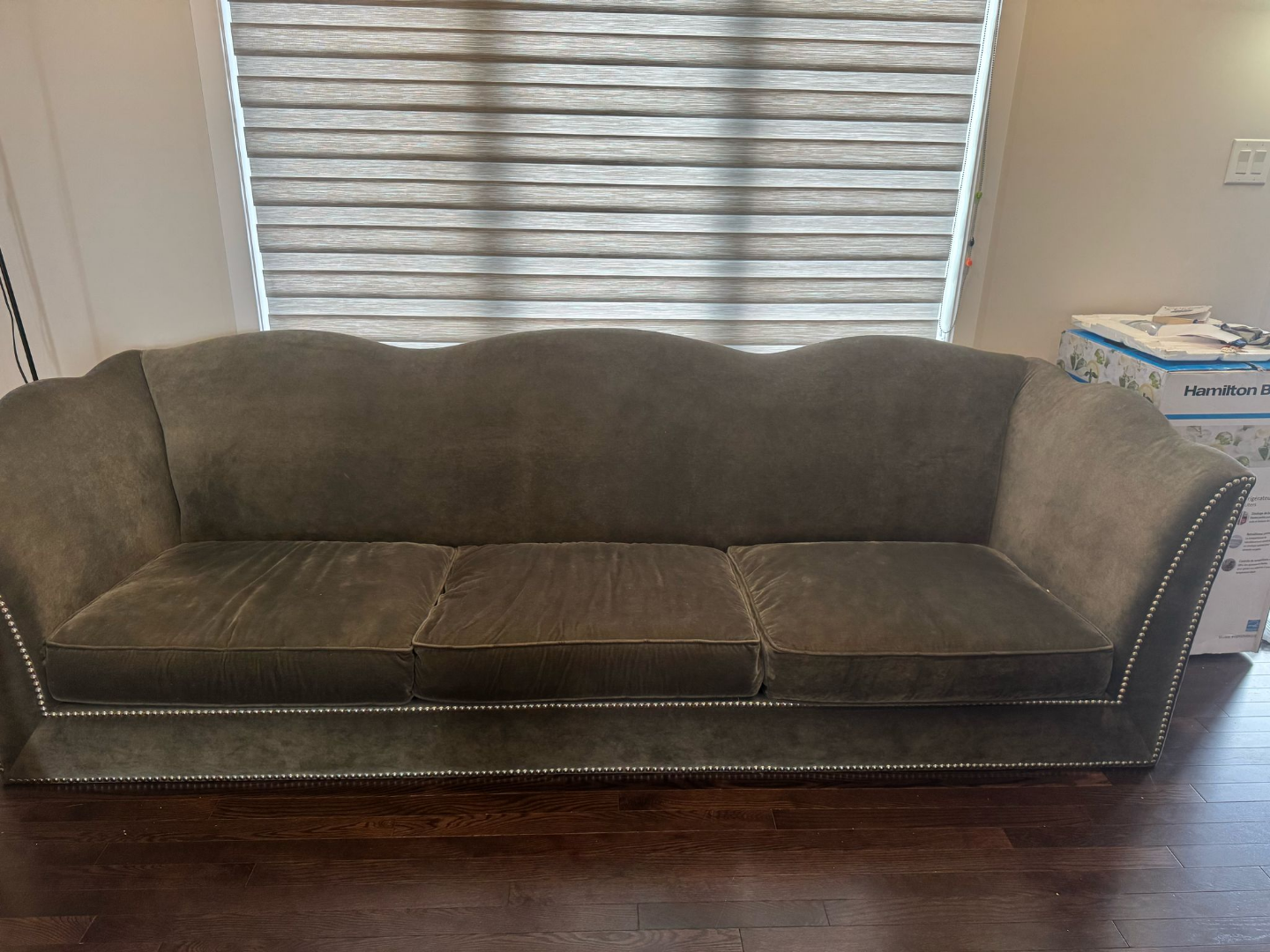 Dark Green Velvet Sofa/Couch - photo 3