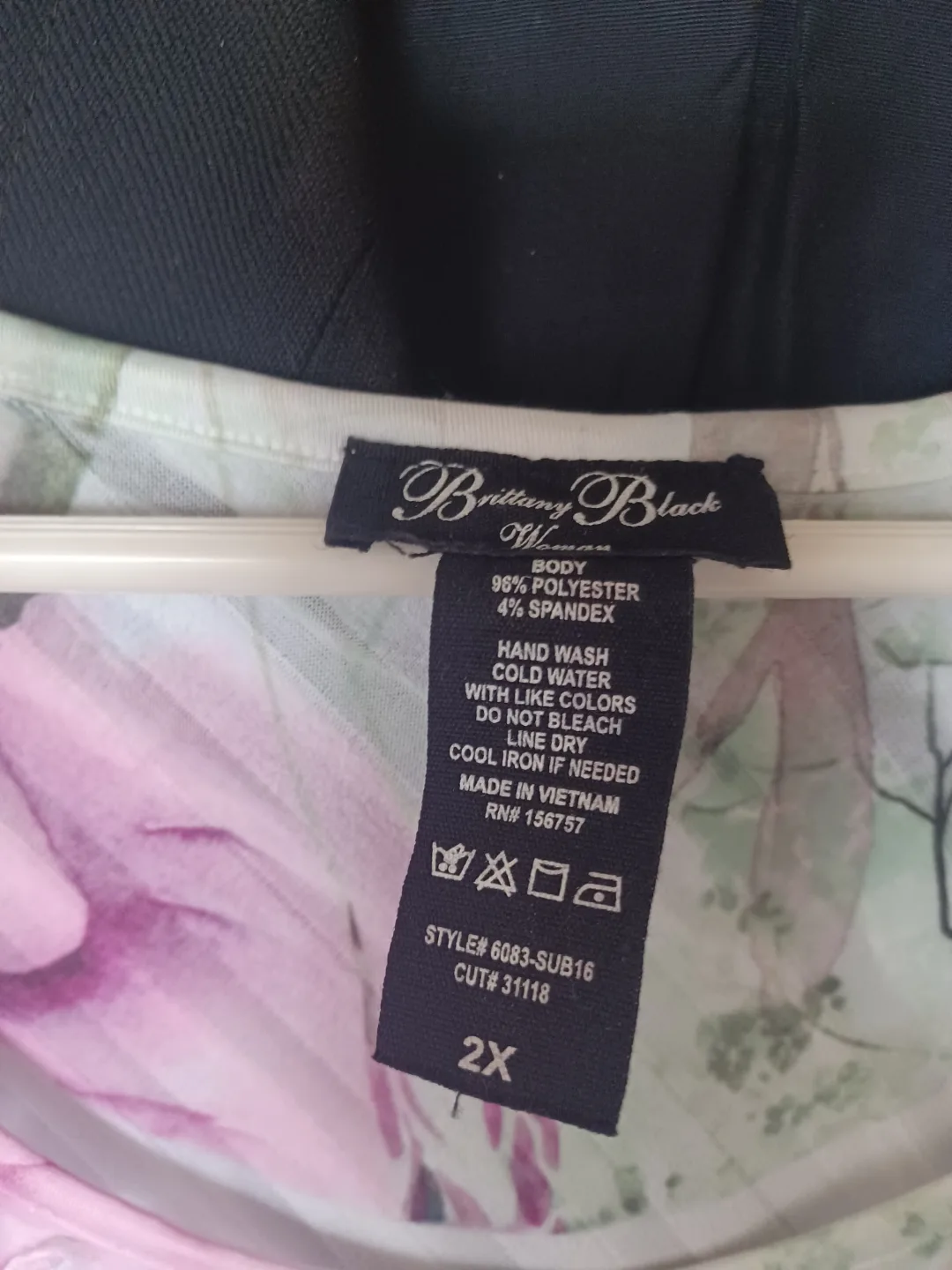 Brittany Black Women's 2X Floral Blouse image indicator(2)