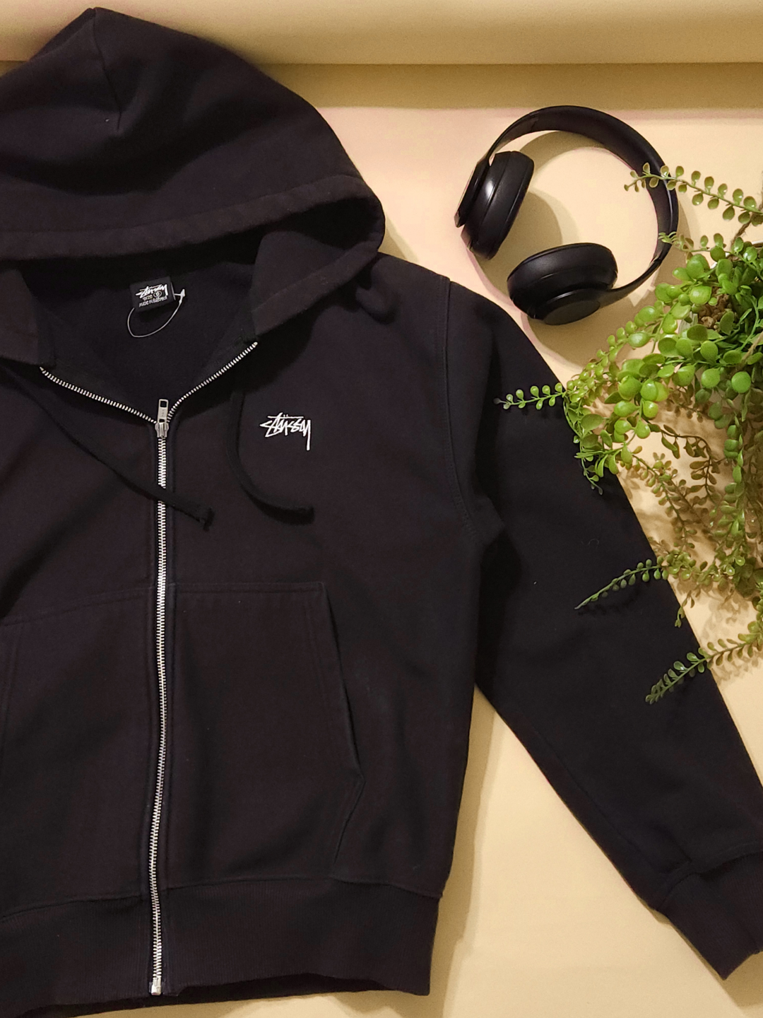 Stüssy Black Zip-Up Hoodie