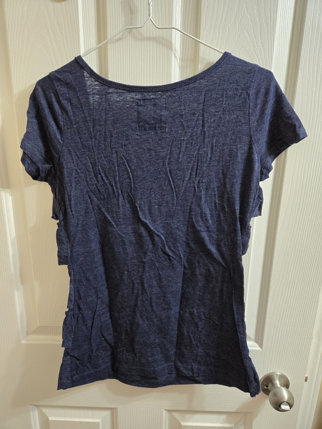 Hollister Co. Navy Blue Ruffled T-Shirt - Size M - photo 2