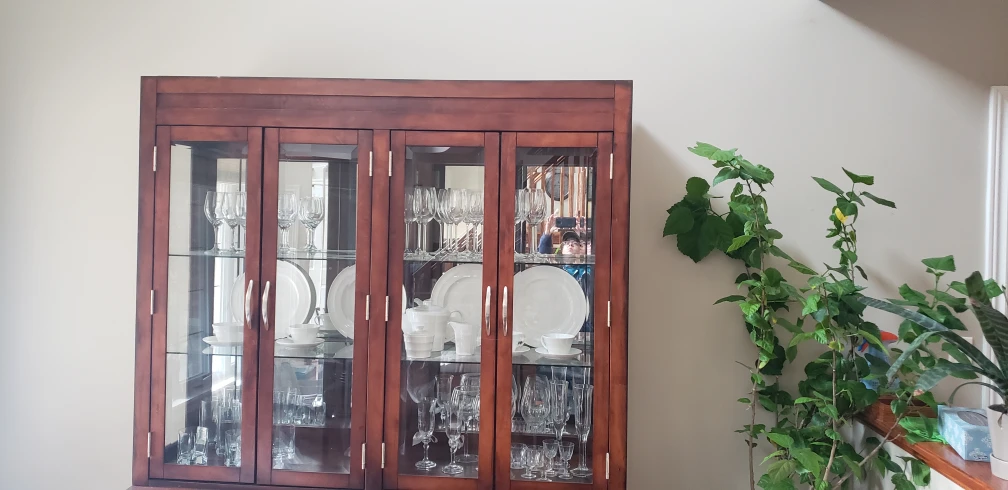 Dark Brown Wood China Cabinet Buffet - photo 2