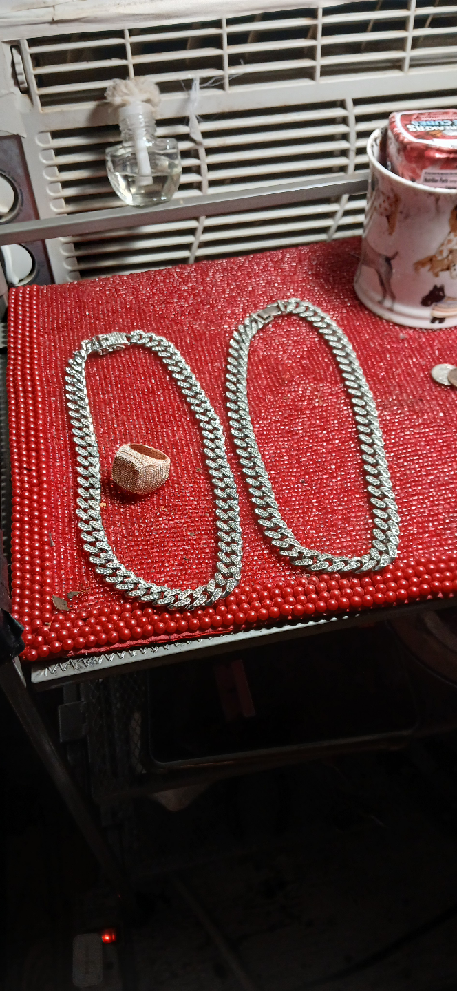 two mosanite cubin link chains 18inces each - photo 3