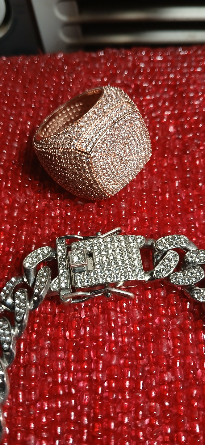 two mosanite cubin link chains 18inces each - photo 4