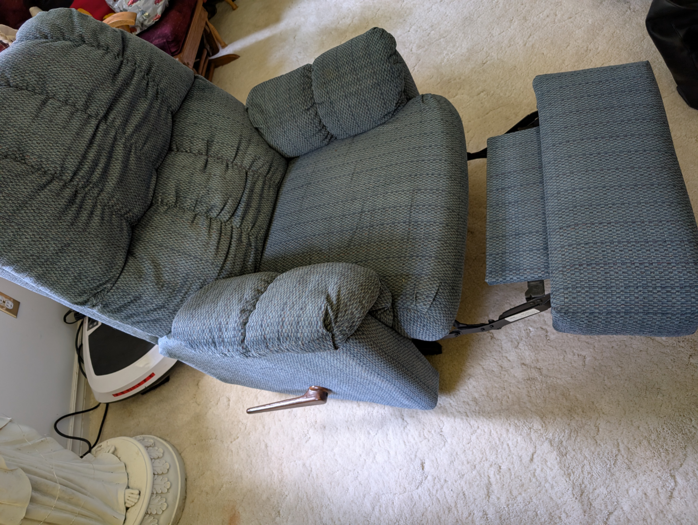 Recliner Chair - Blue Fabric