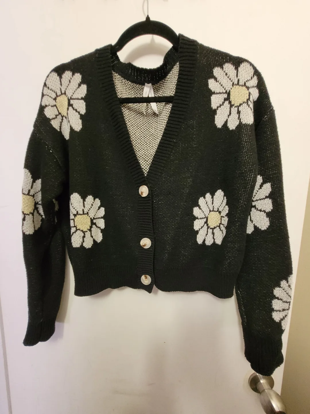 Black Daisy Cardigan Sweater thumbnail