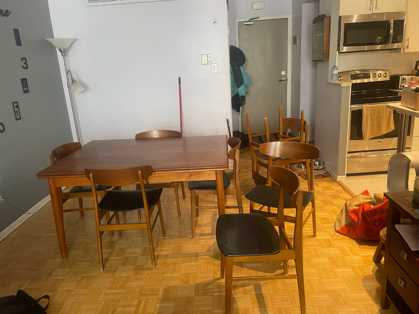 Mid-Century Modern Teak Extendable Dining Table and 8 Chairs - photo 2