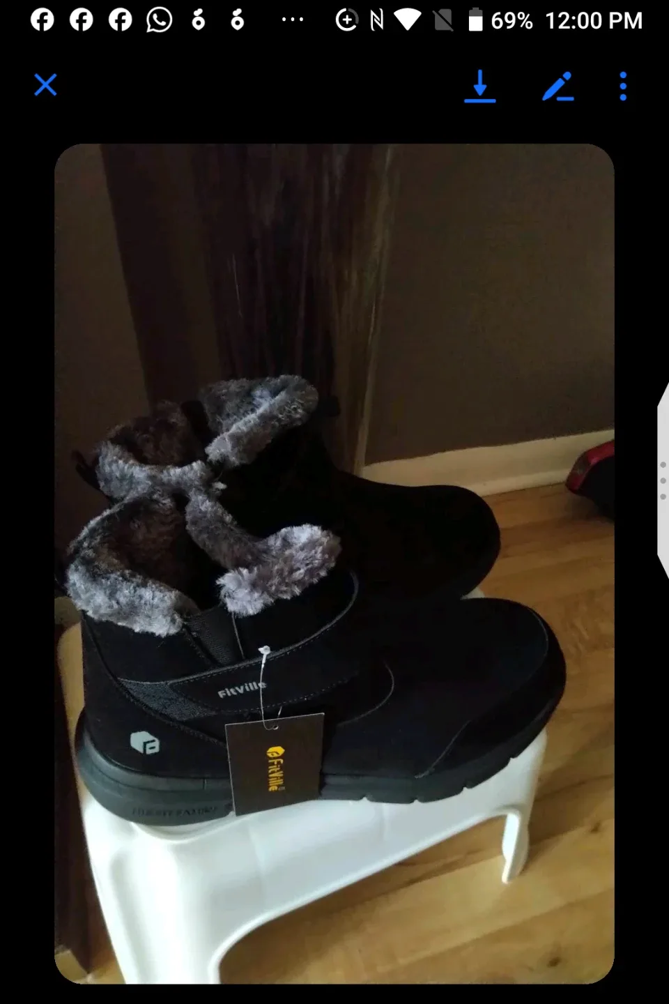 Men's Black Winter Boots with Faux Fur Lining-BNIB image indicator(4)