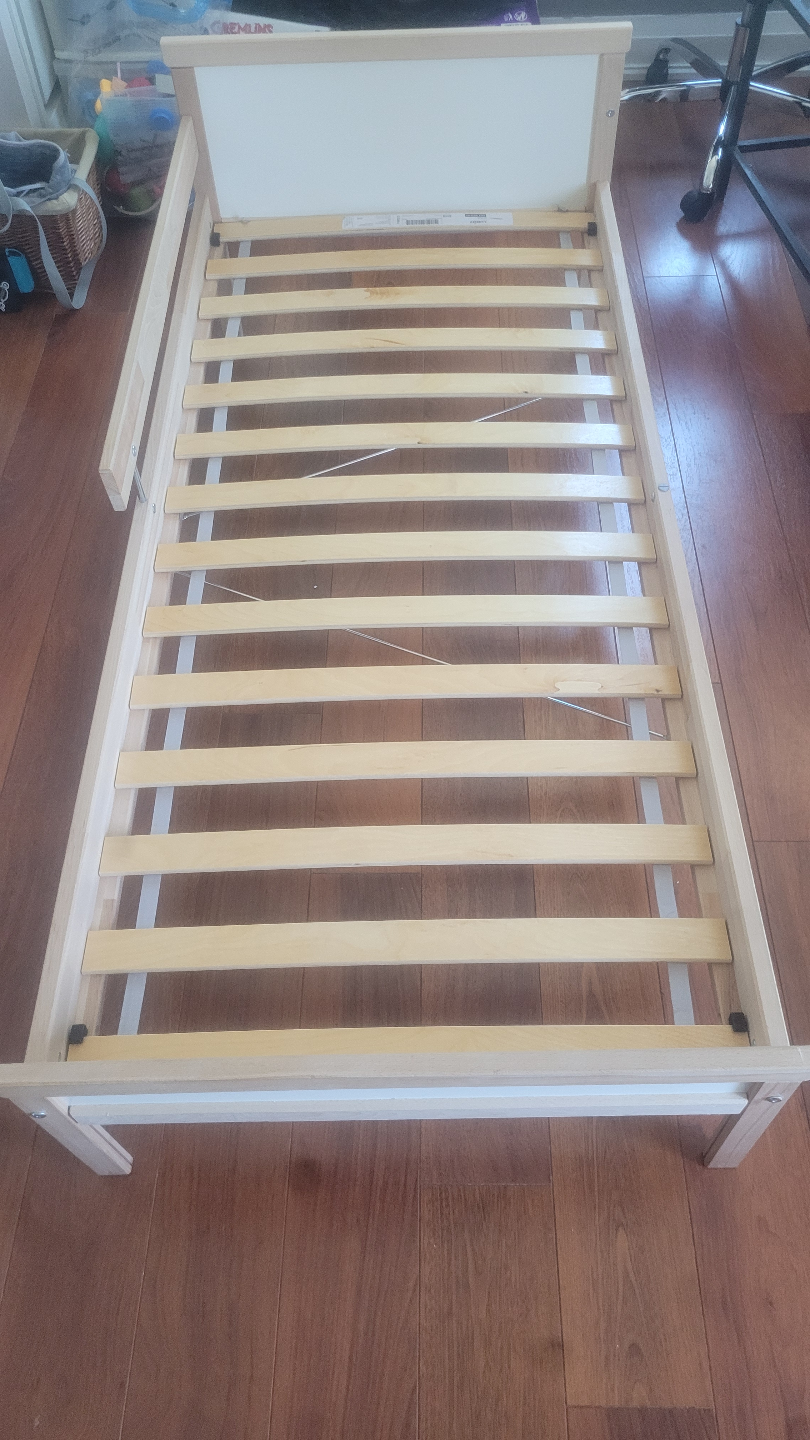 IKEA Luroy Toddler Bed Frame with Slats + Mattress - photo 3