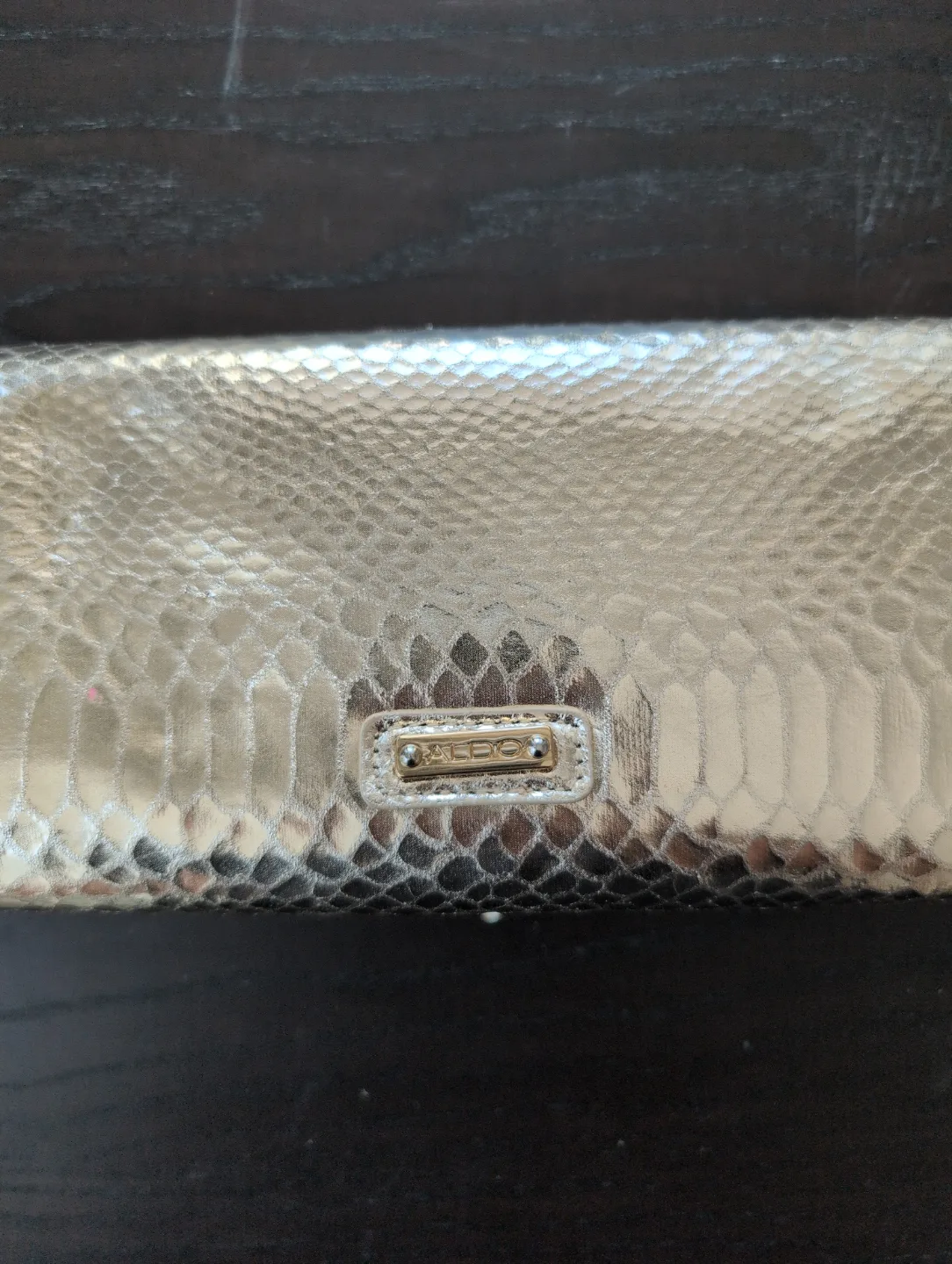 Gold Snakeskin-Patterned ALDO Clutch image indicator(4)