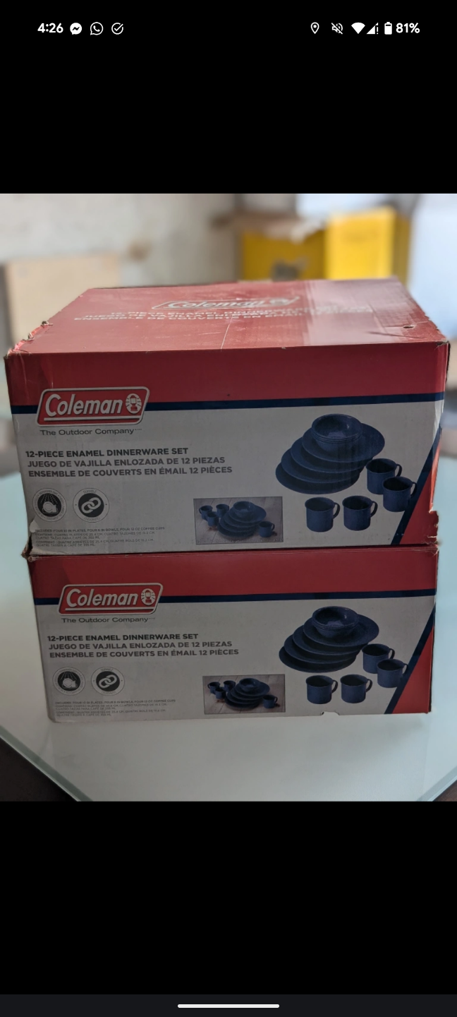 Coleman 12-Piece Enamel Dinnerware Set - Blue - photo 2