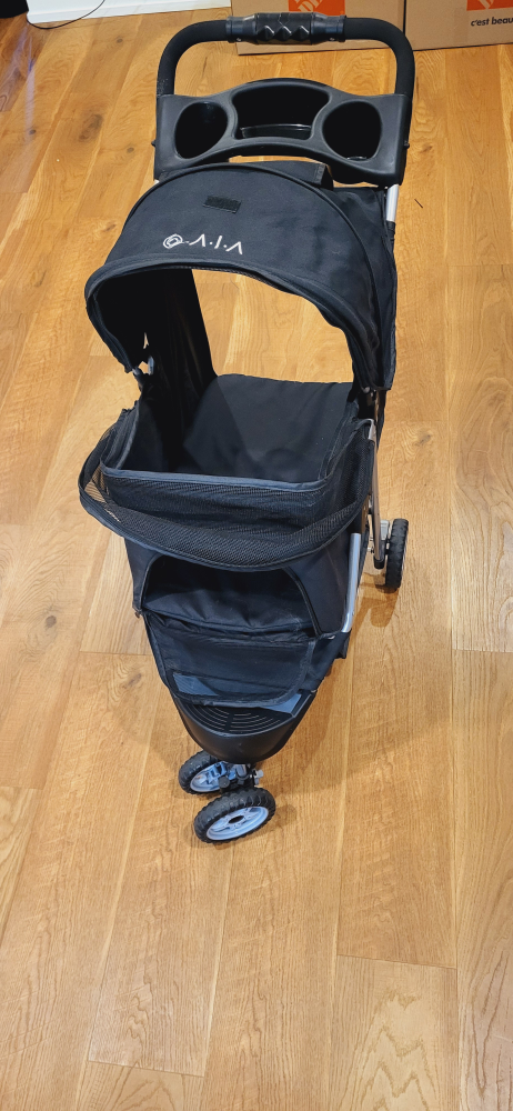 VIVO Black 3 Wheel Pet Stroller, Collapsible Stroller - photo 3