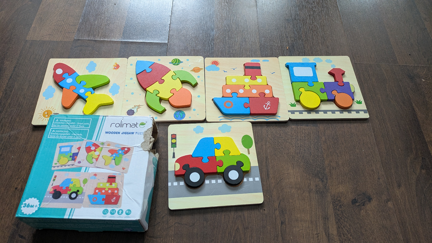 Railmat Wooden Jigsaw Puzzles - 5-Piece Set