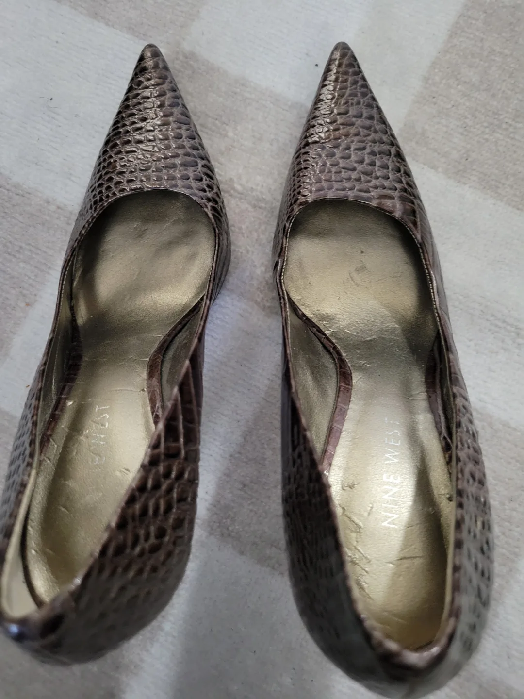 Nine West Women's Brown Snakeskin Heels - Size 7M image indicator(2)