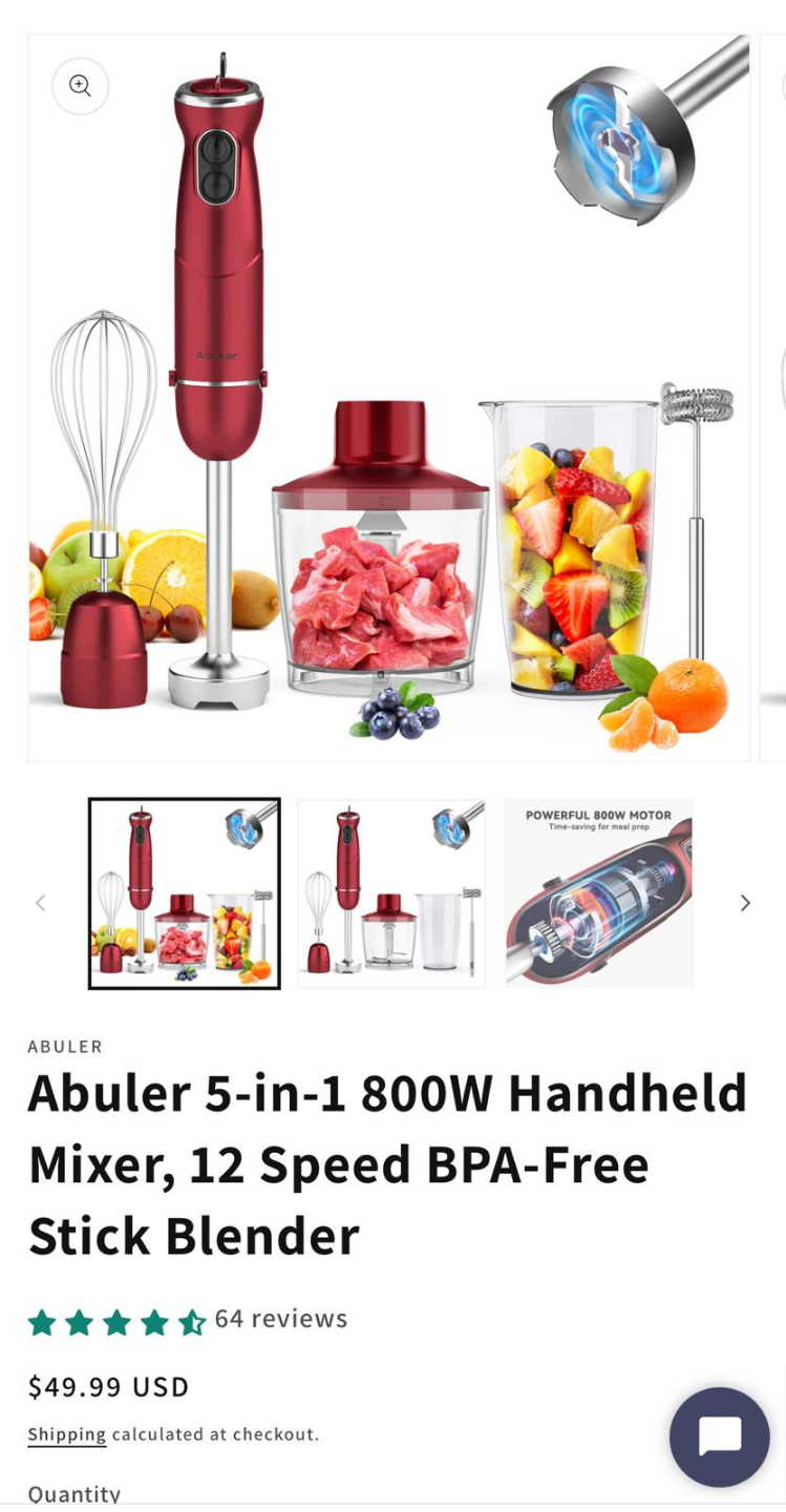 Abuler 5-in-1 800W Handheld Mixer - photo 3