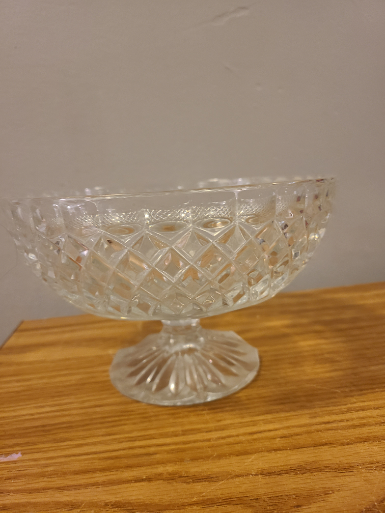 Vintage Crystal Pedestal Bowl