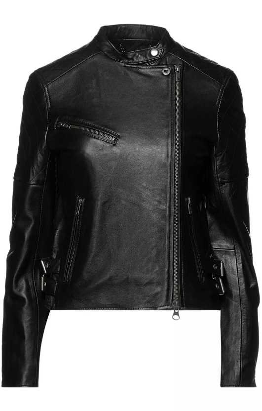 Muubaa Women's Black Leather Jacket Size XS