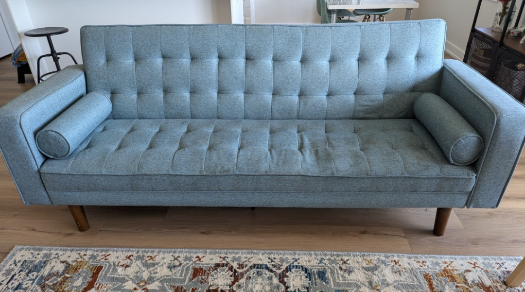 Futon Sofa Bed - Teal/Grey