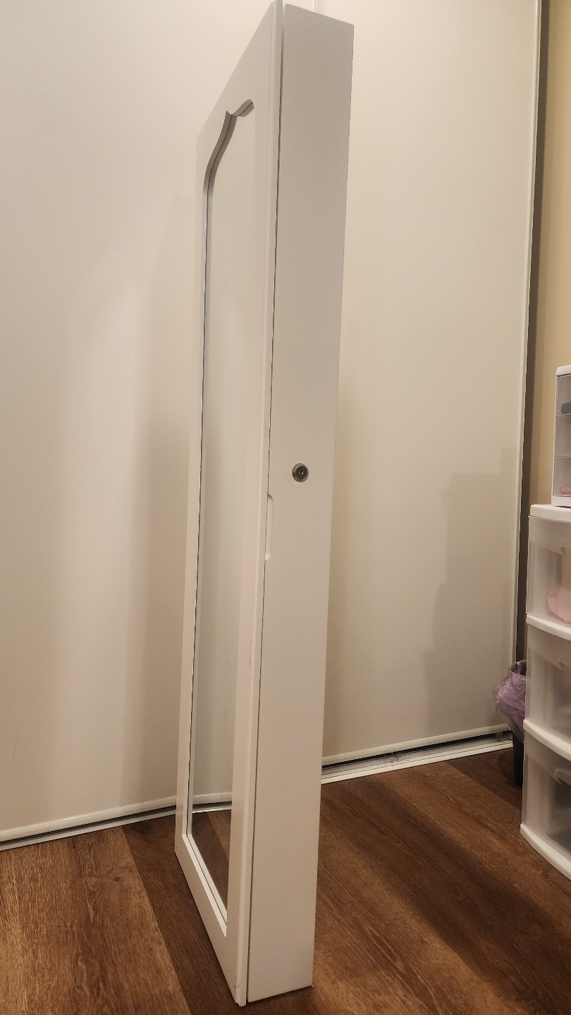 White Full-Length Mirrored Jewelry Cabinet - photo 3