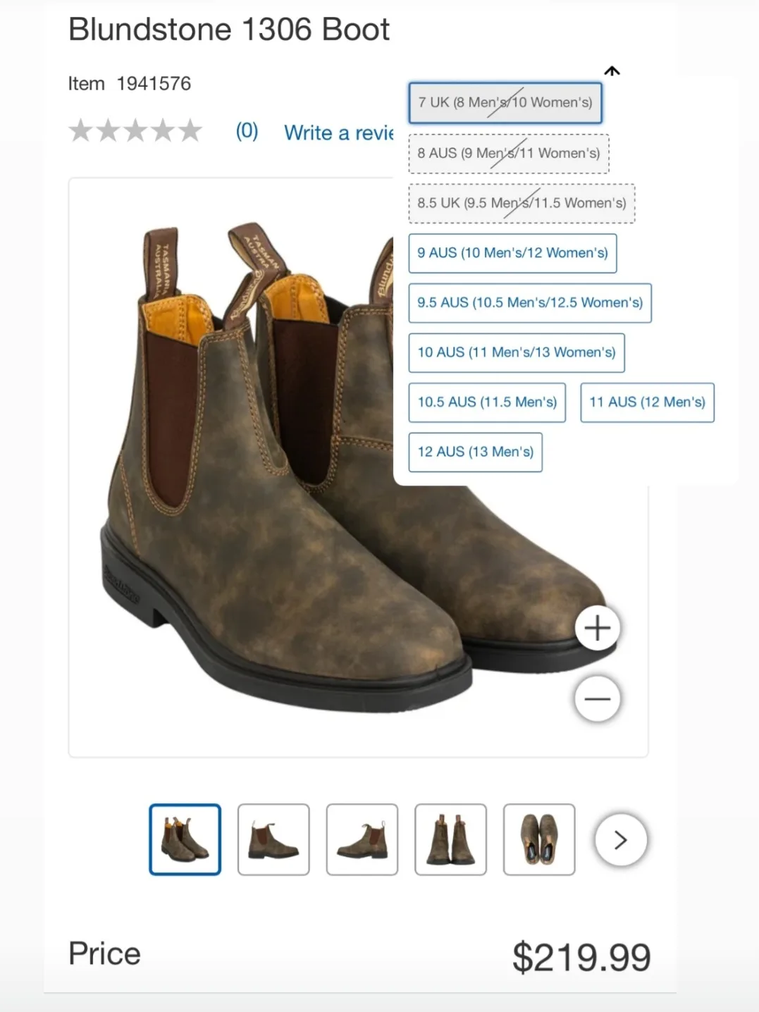 Blundstone 1351 Chelsea Boots - Size 7 UK thumbnail