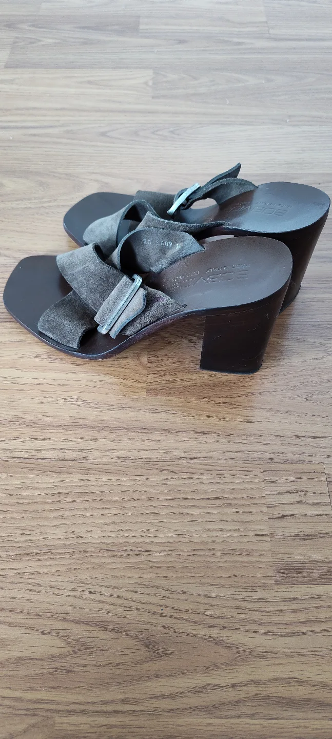 Italian Suede Buckle Sandals Genuine Leather image indicator(4)